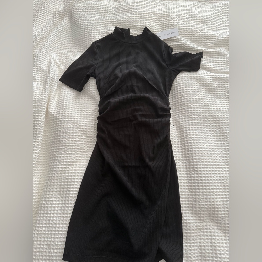 Dynamite Black Ribbed Midi Dress